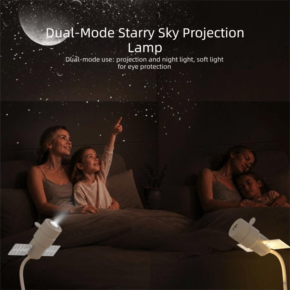 360 Degree Rotation Night Light Adjustable Focus Satellite Projector Nighttime Use