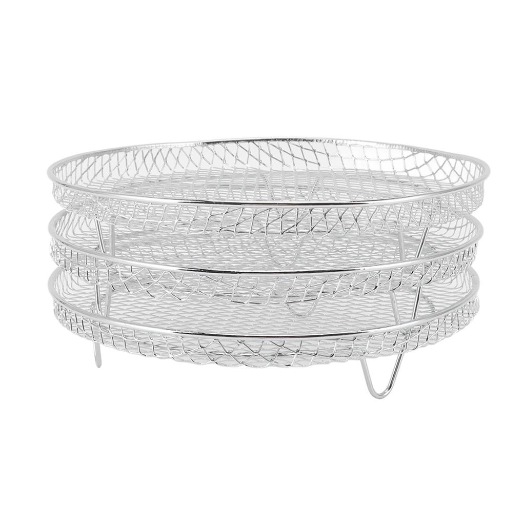 3 stk Airfryer Dehydrator Rister Stabelbare Matkvalitets Rustfritt Stål Frukt Kjøtt Dehydrering Luft