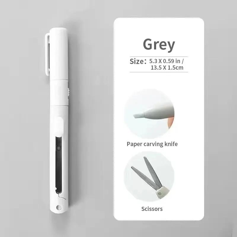 

1PCS Simple folding type Scissors Paper Cutter Knife 2 In 1 Multifunctional Pocket Pen Shape Scrapbooking Carving Cutting Tools белый