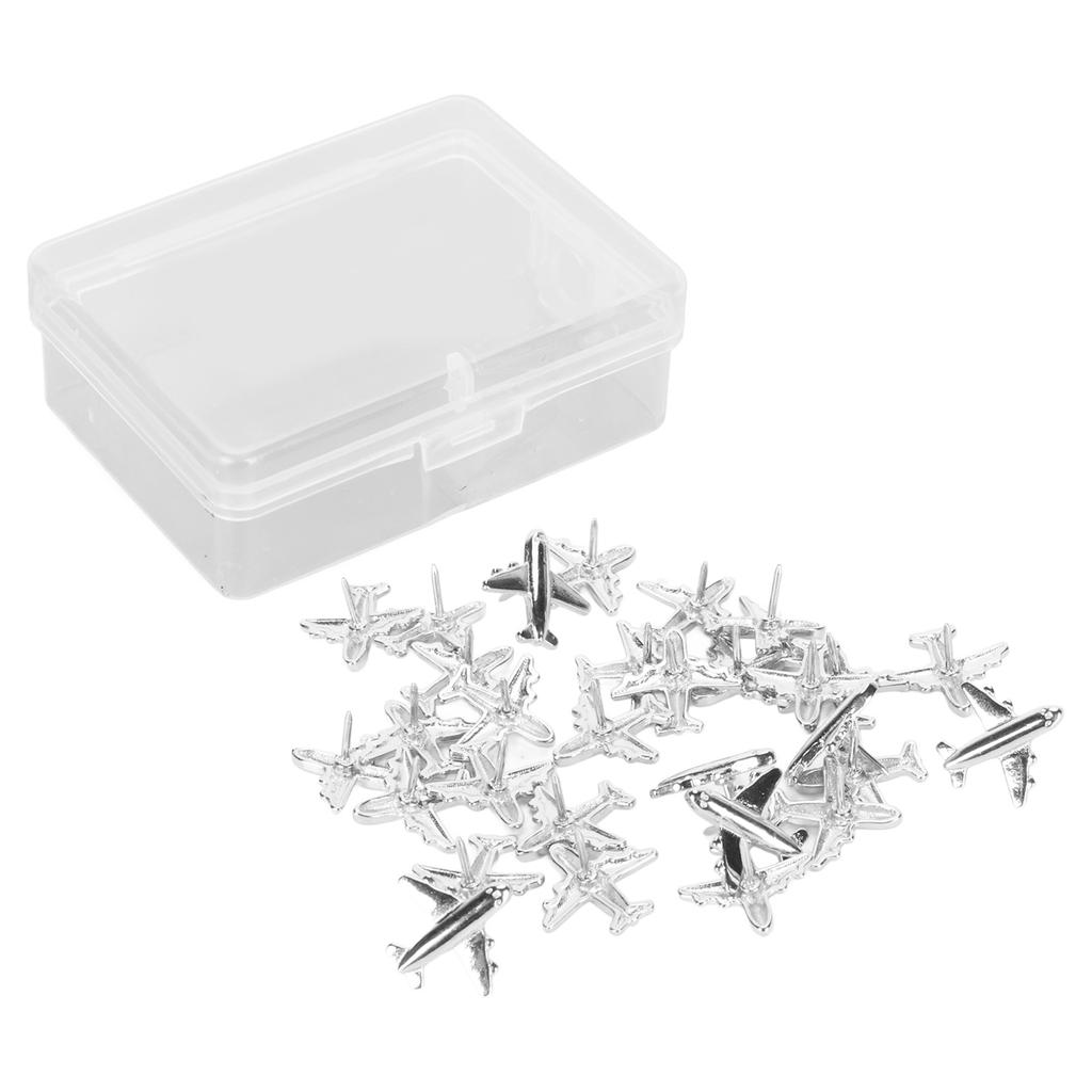 30 stücke Flugzeug Push Pins Niedlichen Metall Dekorative Reißzwecken mit Klarsichtbox für Kork Board Whiteboard P