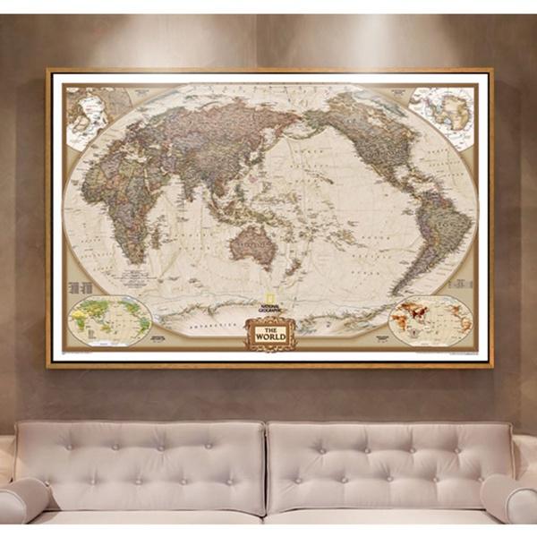 Vintage Retro Paper World Map Poster For Unique Children Gifts And Stylish Wall Decor