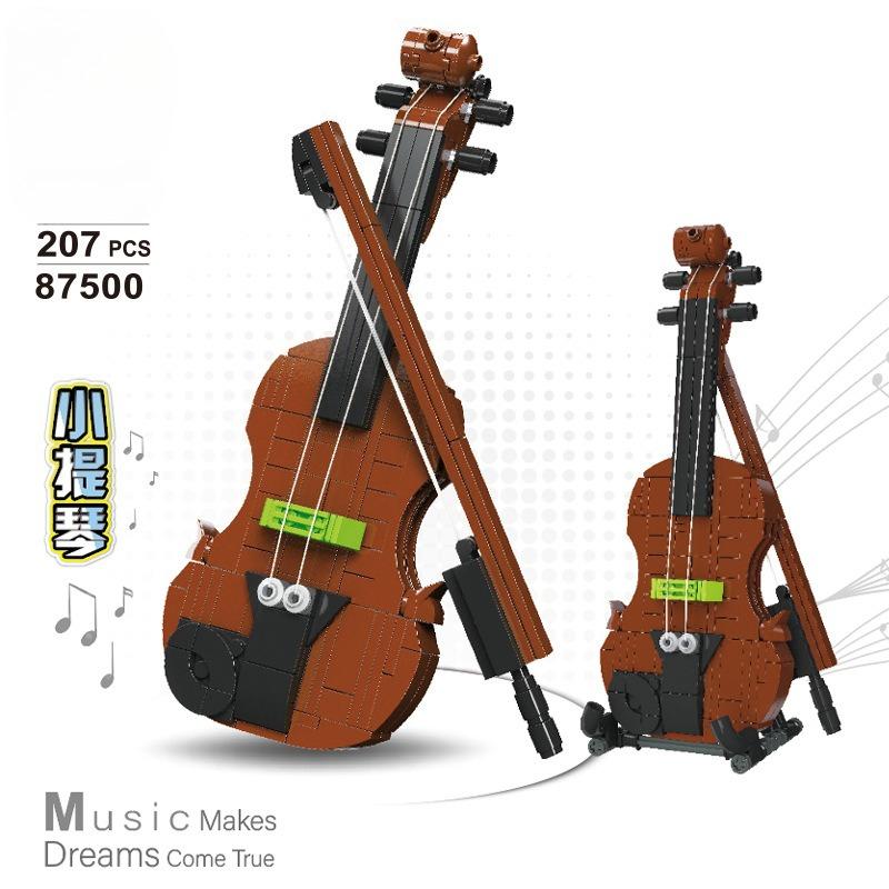 DIY building blocks for children's Musical Instruments are made by piecing together small plastic particles