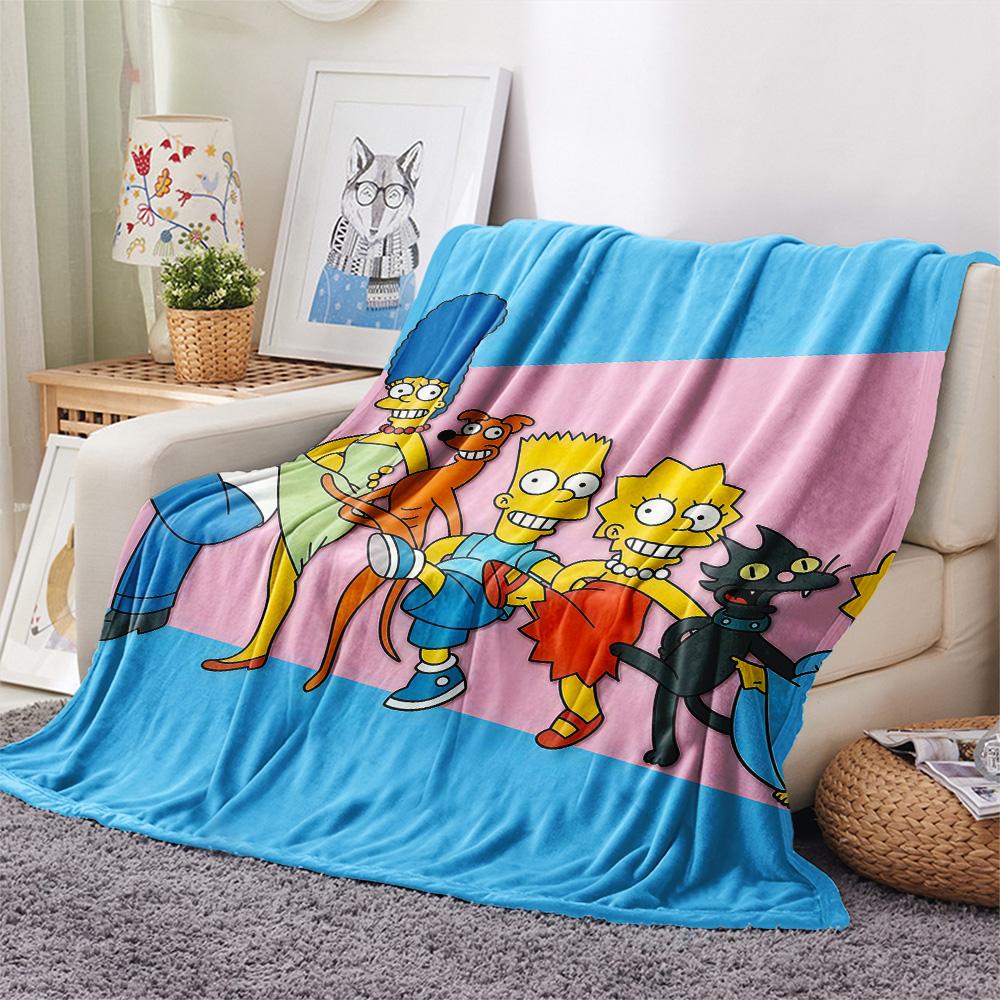 The Simpsons Flannel Blanket, High quality Comfortable for All Seasons, Home Decor, Warmth and Comfort