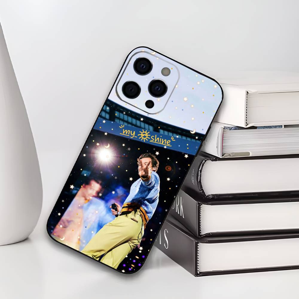 H-Harry S-Styles Handyhülle Für iPhone 17,16,15,14,13,12,11 Plus,Pro Max,XS,Weiche Silikon Schwarz Hülle