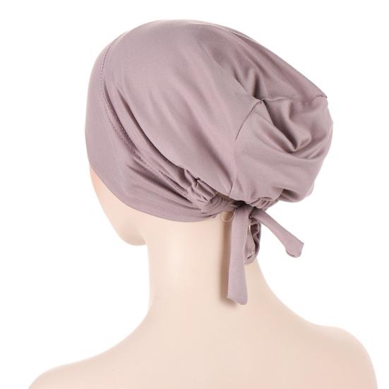 Women Turban Hat Pre Tied Drawstring Wrap Headscarf Sleep Hair Cover Skull Cap Chemo Cancer Headwear