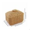 Round Woven Basket with Lid Versatile Imitation Rattan Storage Bin Lidded Decorative for
