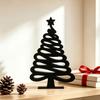 Modern Festive Table Centerpiece 3D Printed Abstract Line Christmas Tree Figurine, Minimalist Xmas Sculpture with Star Entryway Ornament Topper