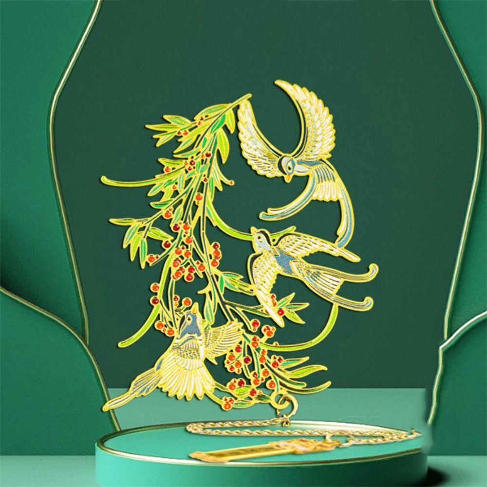 Tassel Pendant Chinese Beasts Bookmark Creative Metal Bookmark Hollow Metal Bookmarks Student Gift