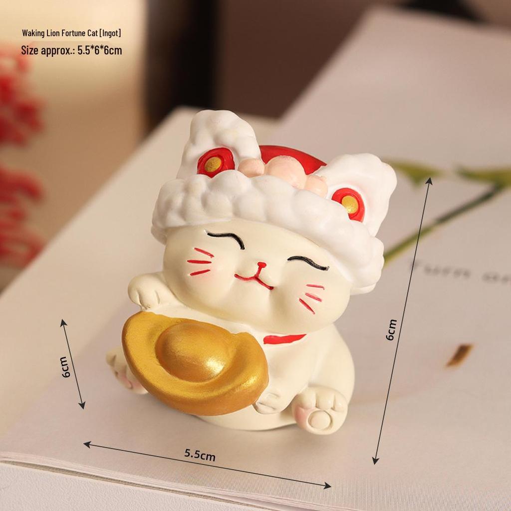 Cultural Creative Lion Fortune Cat Ornament - Bar Counter & Housewarming Decor