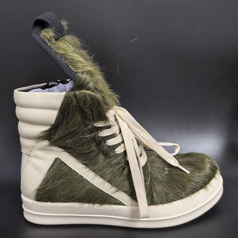 Nowe Luksusowe Patchworkowe Buty Sportowe Wysokie Męskie Ze Skóry Naturalnej Niebieskie Włosie Końskie Okrągły Nosek Sznurowane Zamki Błyskawiczne Buty Deskorolkowe dla Pary