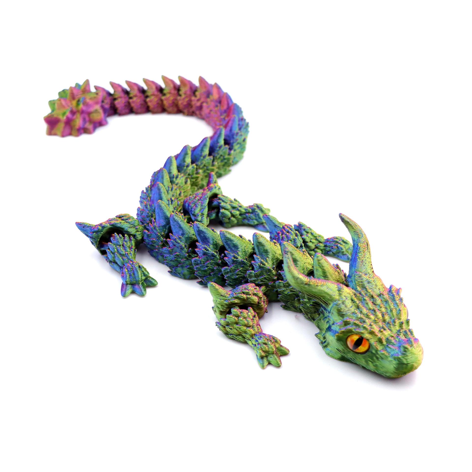 

Ослепительный многоцветный 3D-печатный чешуйчатый дракон - Коллекционные предметы фэнтези премиум-класса для домашнего декора, офисной экспозиции и уникальных подарков 32cm