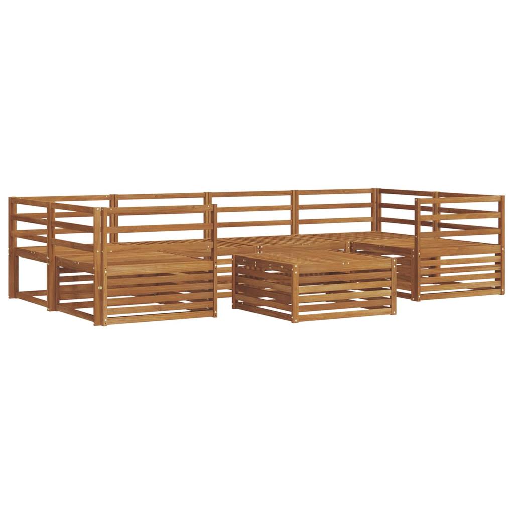 Outdoor Sofa Set 7 Pcs Natural Solid Acacia Wood