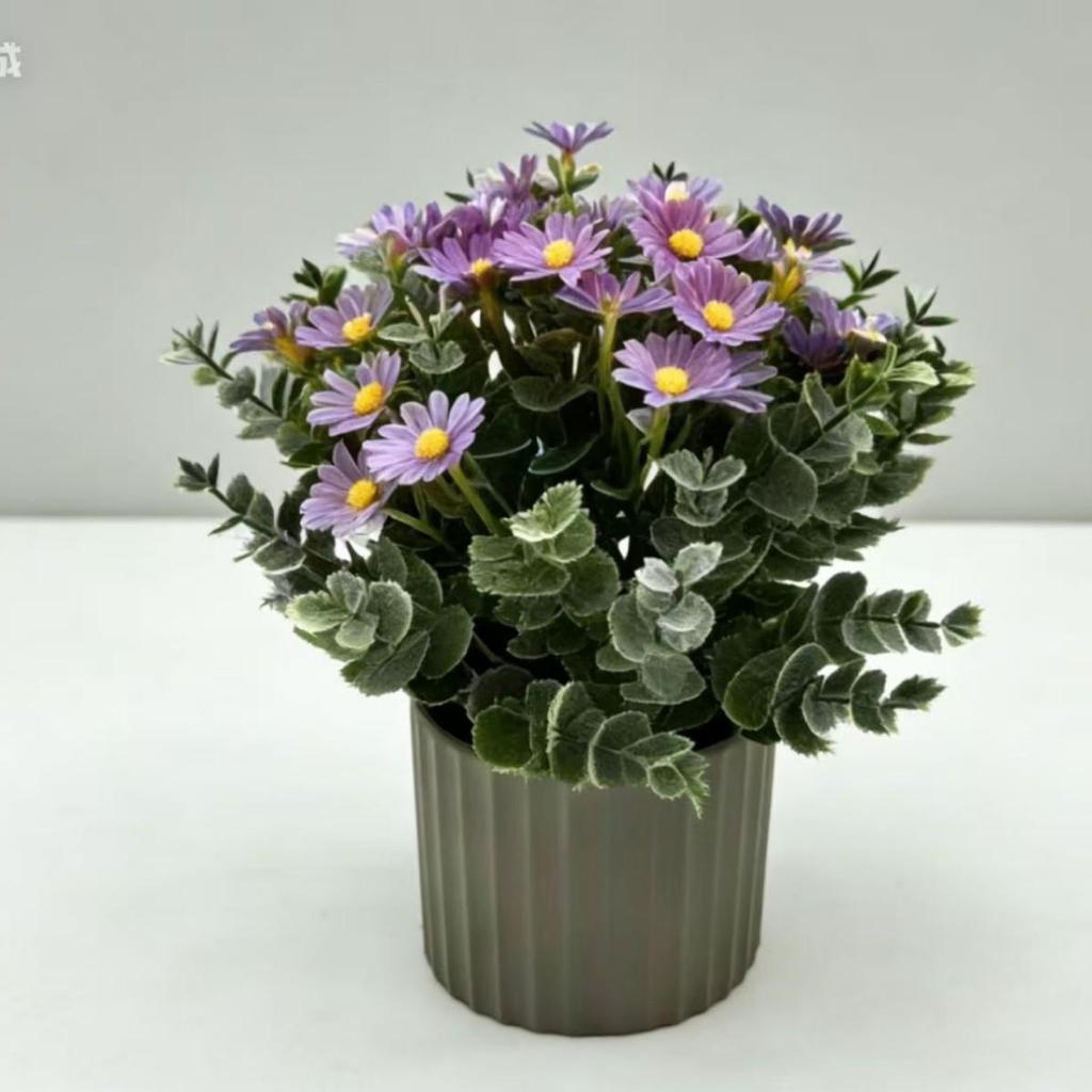 Chamomile Artificial Flower Arrangement for Home & Restaurant Decor - Small Daisy Potted Plant