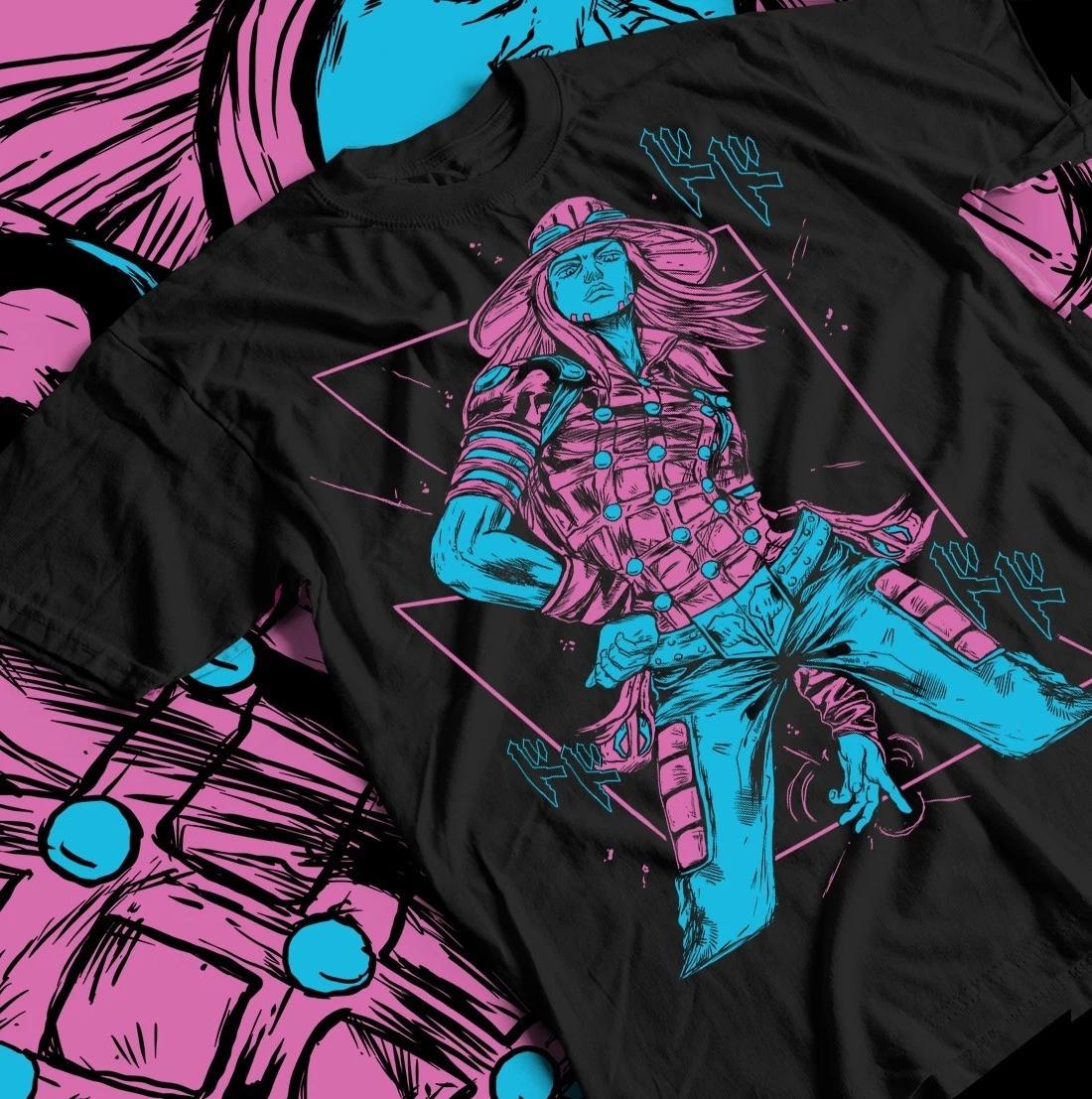 Футболка Гиро Цеппели JoJo s Bizarre Adventure Забавная Аниме Черная Футболка Все Размеры 2XL