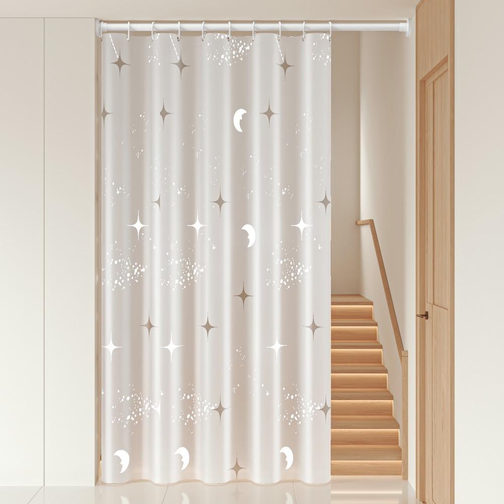 Mold-proof Bath Curtain with Hooks Toilet Curtain Modern Door Curtain  Hotel