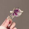 Blue/Purple Enamel Butterfly Brooches For Girls Gorgeous Rhinestone Pearl Insect Jewelry Accessories Cloth Pin