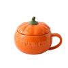 Cute Pumpkin Cup Ceramic Cup Milk Soup Breakfast Cup Novelty Personalized Cartoon Cup With Lid