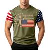 T-shirt à manches courtes pour homme avec imprimé drapeau du Jour de l'Indépendance Coupe ample Casual Été Quotidien Haut Graphique Patriotique