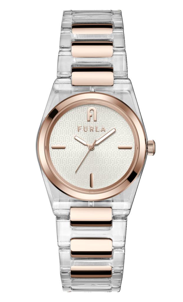 Klokke FURLA TEMPO MINI Hvit Skive Acetat Kvarts Klokke Smykketilbehør WW00028004L3 Klar Hvit [Furla] 32.5MM Dame [Vare]