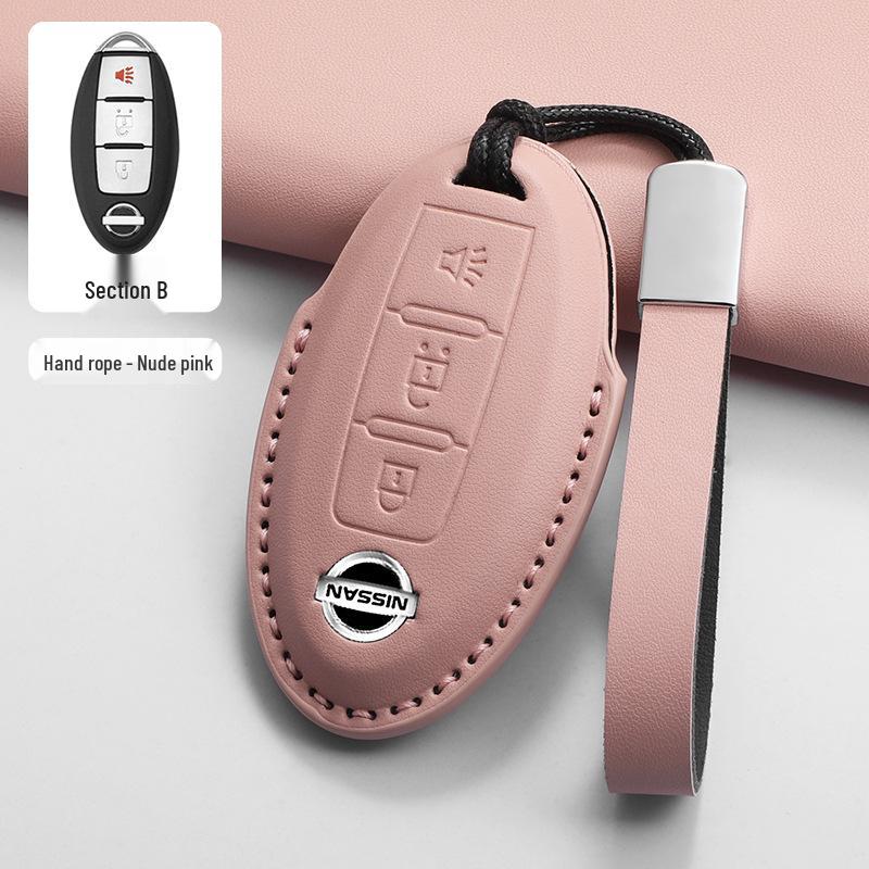 Pinke Schlüsselhülle für Nissan Patrol Y62 5-Tasten Smart-Schlüssel (2018-2019)