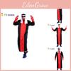 Elegant Arabian Prince Costume For Men Red And Black Polyester Fabric Ideal For Halloween Parties