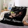 Custom 1Pc Custom Anime Character Fleece Flannel Blanket Soft Warm Cozy Office Throw For Bedroom Couch Travel Birthday Xmas Gift