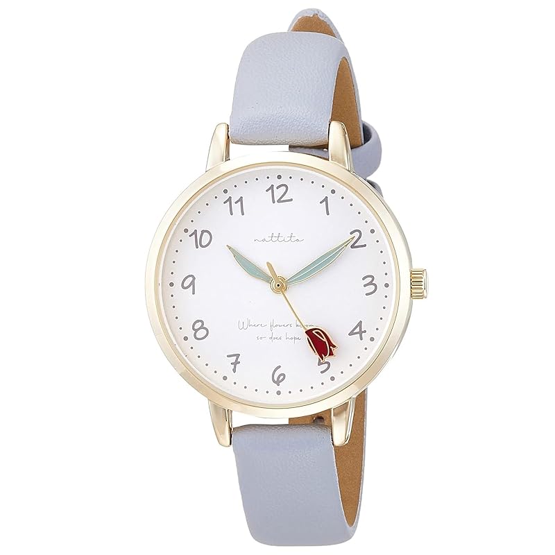 

[Field work] watch analog flury flower motif leather belt GY039P-1 ladies blue