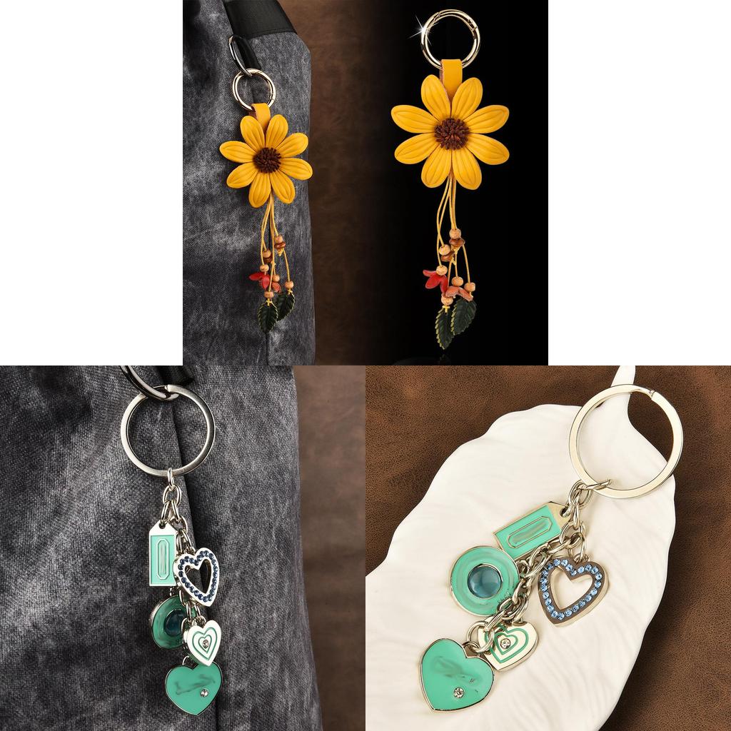 Metal Heart Keychain With Geometric Shapes For Couples And Car Keys