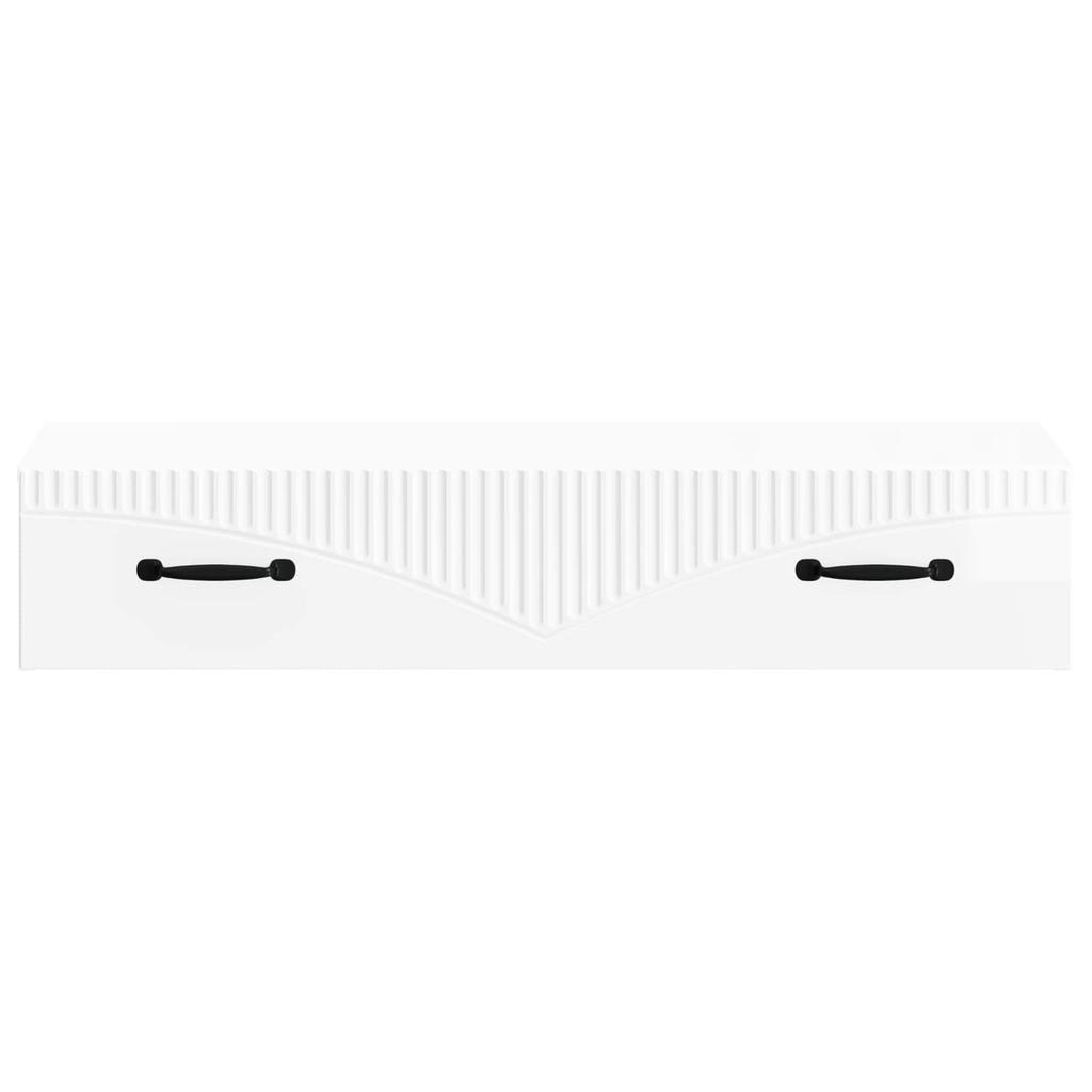 Wall Mounted Side Table High Gloss White 87.5 x 34.5 x 17 cm