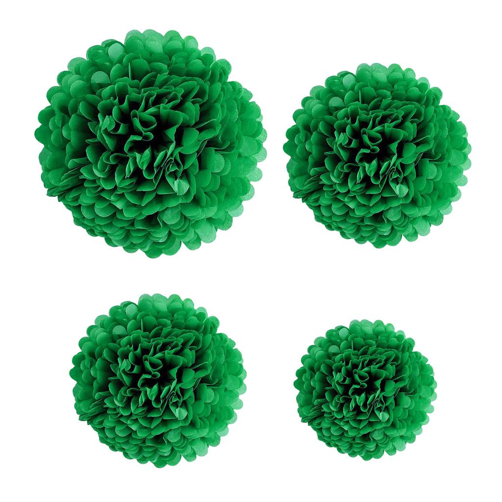 1pcs Set 7.8inch Deep Green Paper Paper Flowers Decorations For Birthday Party Hanging Flowers Pom Pom Paper