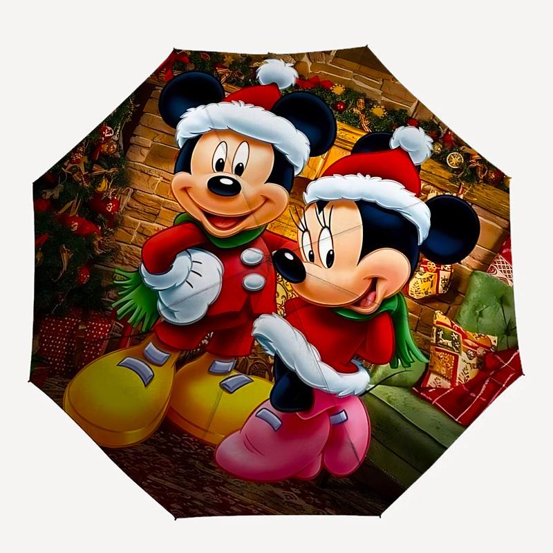 Mickey Mouse Themed Automatic Opening and Closing Umbrella, Brightly Colored 8-rib Portable Umbrella, Suitable for Men and Women, A Perfect Gift for C