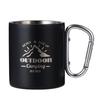 Tazza da Caffè in Metallo Leggero per Campeggio all'Aperto Tazza da Viaggio Termica a Doppia Parete Tazza da Campeggio con Manico Durevole
