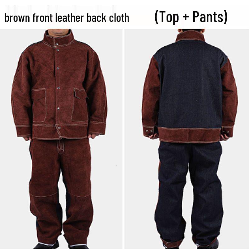 Svařovací bunda z hovězí kůže proti popálení: Ochranné pracovní oděvy z kůže a bavlny