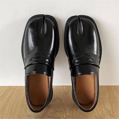 Loafer για άνδρες και γυναίκες, δερμάτινα παπούτσια με χοντρή σόλα με σπαστά δάχτυλα