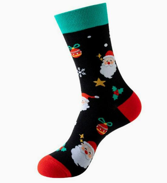 2025 Autumn/Winter Christmas Cotton Socks with Santa Claus and Snowman Cartoon Design