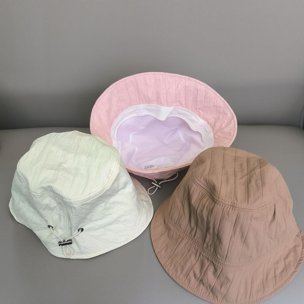Hat women's spring summer casual drawstring foldable basin hat versatile fashion sunshade bucket hat thin