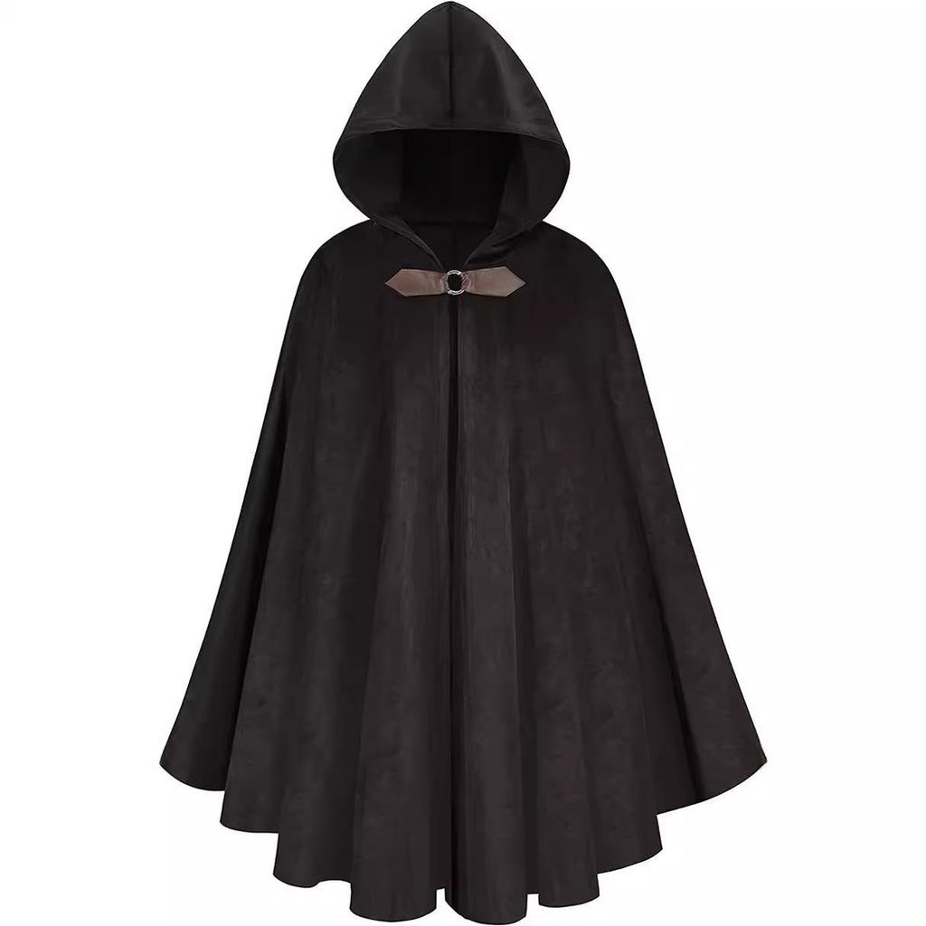 Medieval Deer Suede Velvet Cloak - Retro Warrior Cosplay Cape for Halloween