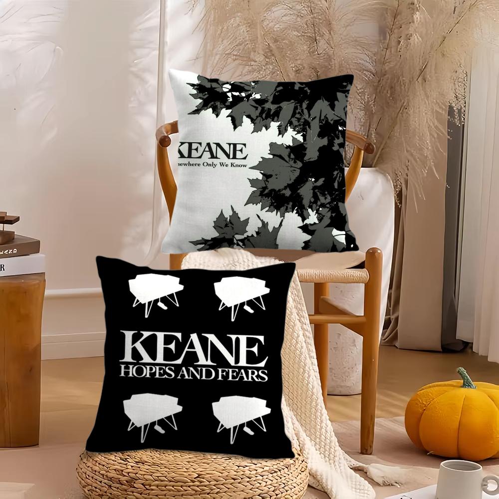 Band K-Keane Rock Cushion Cover Soft Plush Throw Pillow Cover | Double-Sided Decorative Cushion Case | Sofa Bedroom Home Decor