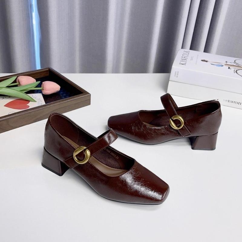 Fashion Mary Jane's 2025 New Square Toe Shallow Single Shoes Women's Block Heel