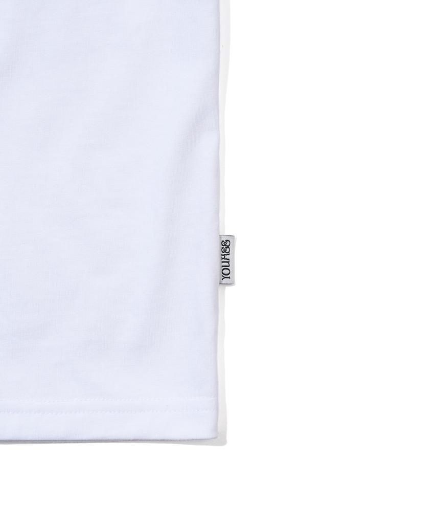 YOUHEE Lettering Halter Neck Off-Shoulder T-Shirts_White