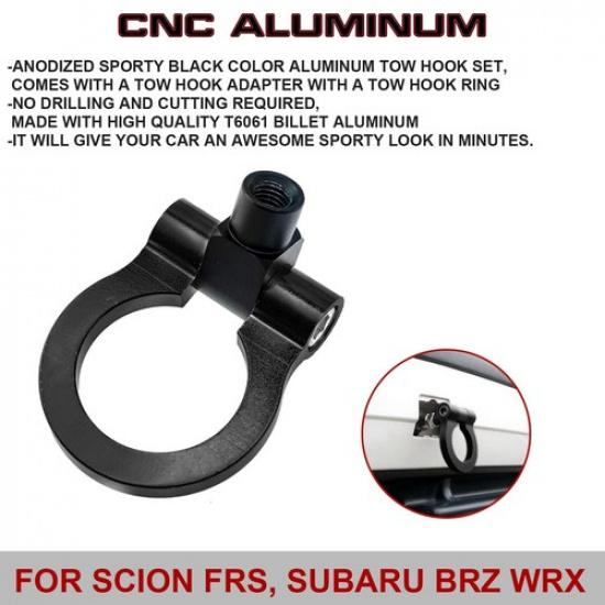 JDM Track Racing Tow Hook Trailer For 2013-2022 Subaru WRX STI BRZ Impreza Black