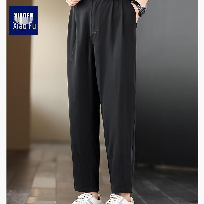 

Men s Relaxed Fit Wrinkle-Free Cropped Suit Pants M
