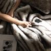 Luxury Faux Fox Fur Blanket: Thick, Warm Raschel Cover for Autumn/Winter, Perfect for Sofa or Air Conditioning Use.
