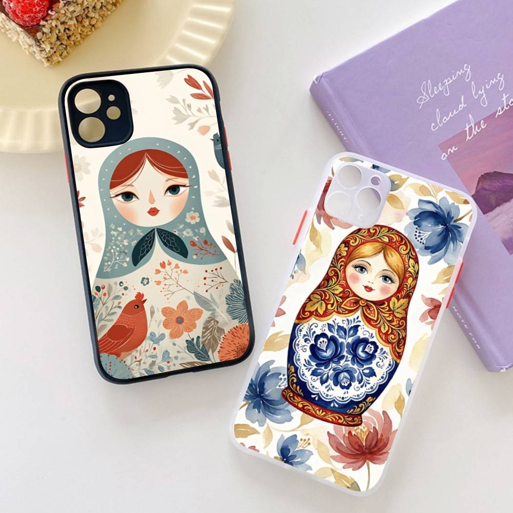 Classic Matryoshka Doll Phone Case For IPhone 16 15 14 11 12 13 Pro Max Plus 12 XS Max Back Cover Matte Case