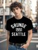 Black Cotton Rock Music for Men Featuring The 1991 Grunge Seattle Sound T-shirt