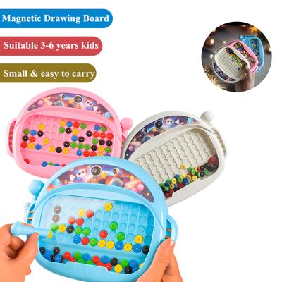 1 STK Magnetische Kinder-Kritzeltafel mit Stift & Perlen Zeichenspielzeug für 3-8 Jahre Kinder Pädagogisches Junge Mädchen Montessori Geschenk