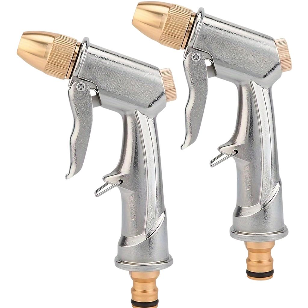 Heavy Duty Metal Garden Hose Nozzle High Pressure Water Spray Gun Adjustable Spray Pattern for Car Washing Lawn Watering and Cleaning Tools