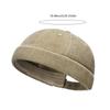 Hip Hop Hat Rolled-Cuff Harbour Hat Distressed Brimless Skull Hat Adjustable Washed Casual Hat for Outdoor Photo Props