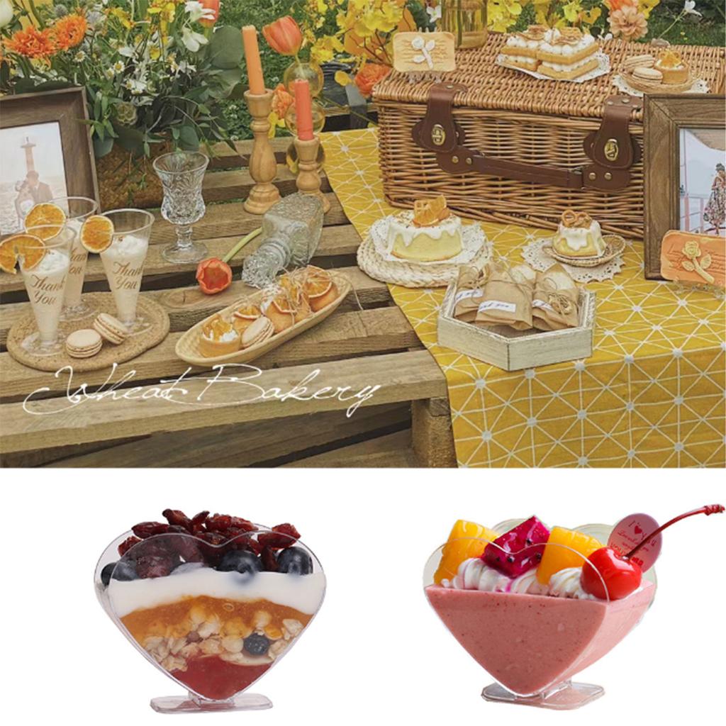 10pcs- Heart-shaped Mousse Cup Pudding Cup Heart-shaped Jelly Cup Tiramisu Cup Dessert Cup Plastic Dessert Cup