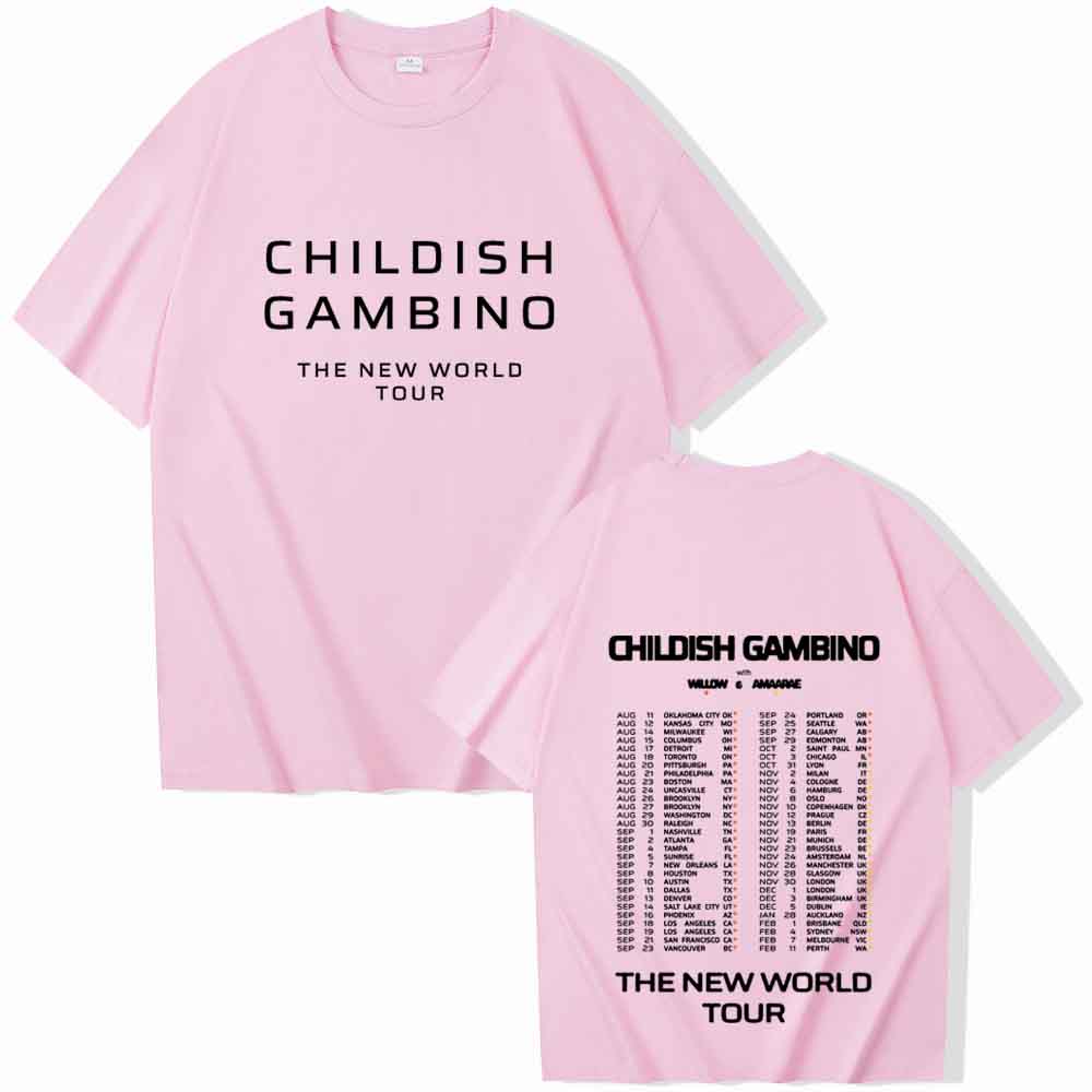 Childish Gambino The World Tour T-shirt Women O-neck Summer Casual Shirt Oversized T Shirt for Men Regular Printing